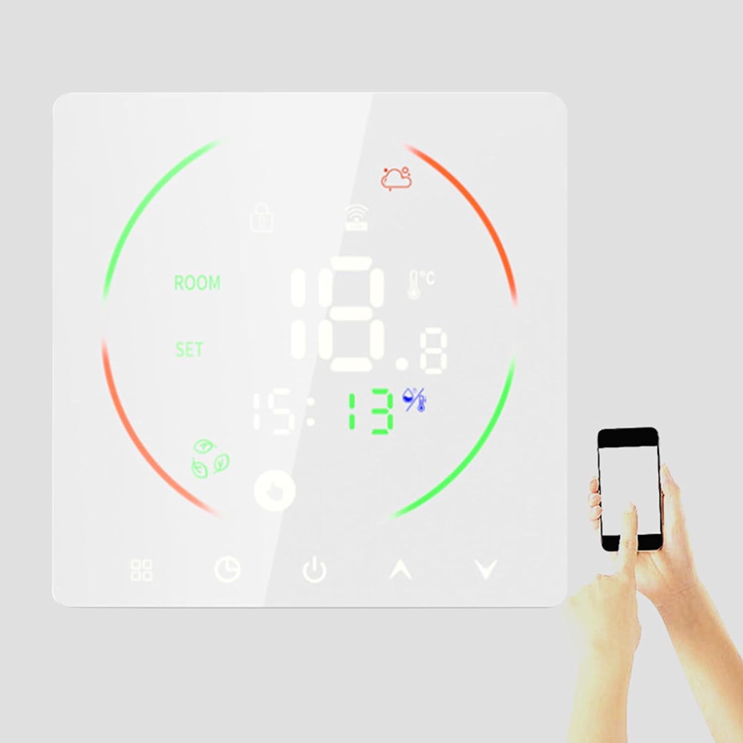 16A Smart WiFi Thermostat for Electric Floor Heating Home Programmable Thermostat Underfloor Temperature Controller LED Color Screen Voice Assistant App Remote High-Temp Protection