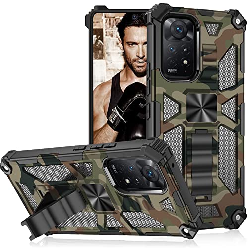 Ephoou Camo Case For Xiaomi Redmi Note 11 Pro With Kickstand, Rugged Outdoor Military Grade Shockproof Phone Case For Xiaomi Redmi Note 11 Pro/Note 11 Pro+ Camouflage Army Green #TOP26