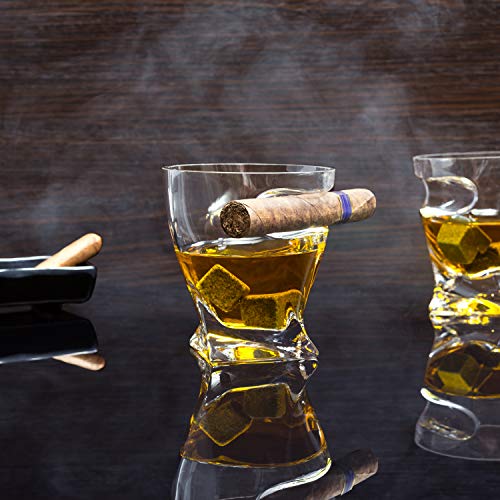 Bezrat Old Fashioned Whiskey Tumbler With Side Mounted Holder (2 Pack) - Thumbnail 7