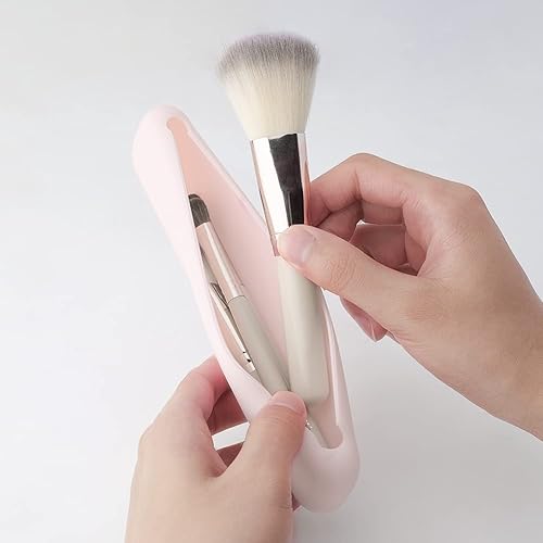 Miniatura 4 de Soporte para brochas de maquillaje de viaje  Estuche de silicona para brochas de maquillaje reutilizable portátil de viaje funda de almacenamiento a