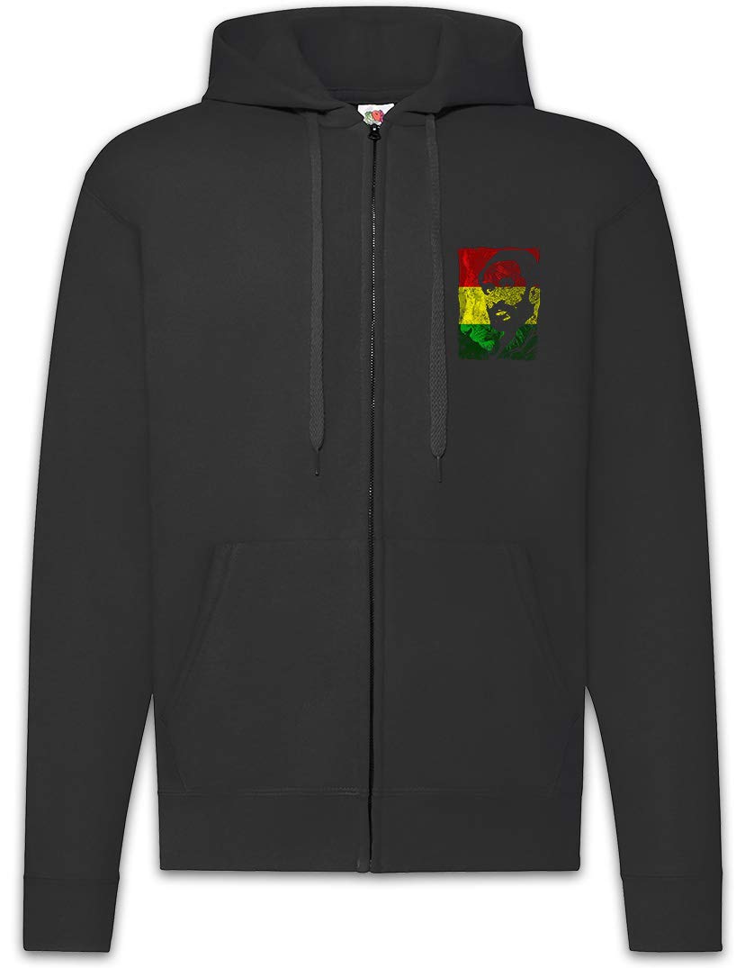 Urban Backwoods Haile Selassie Portrait III Felpa da Uomo con Cappuccio Zip Hoodie Zipper
