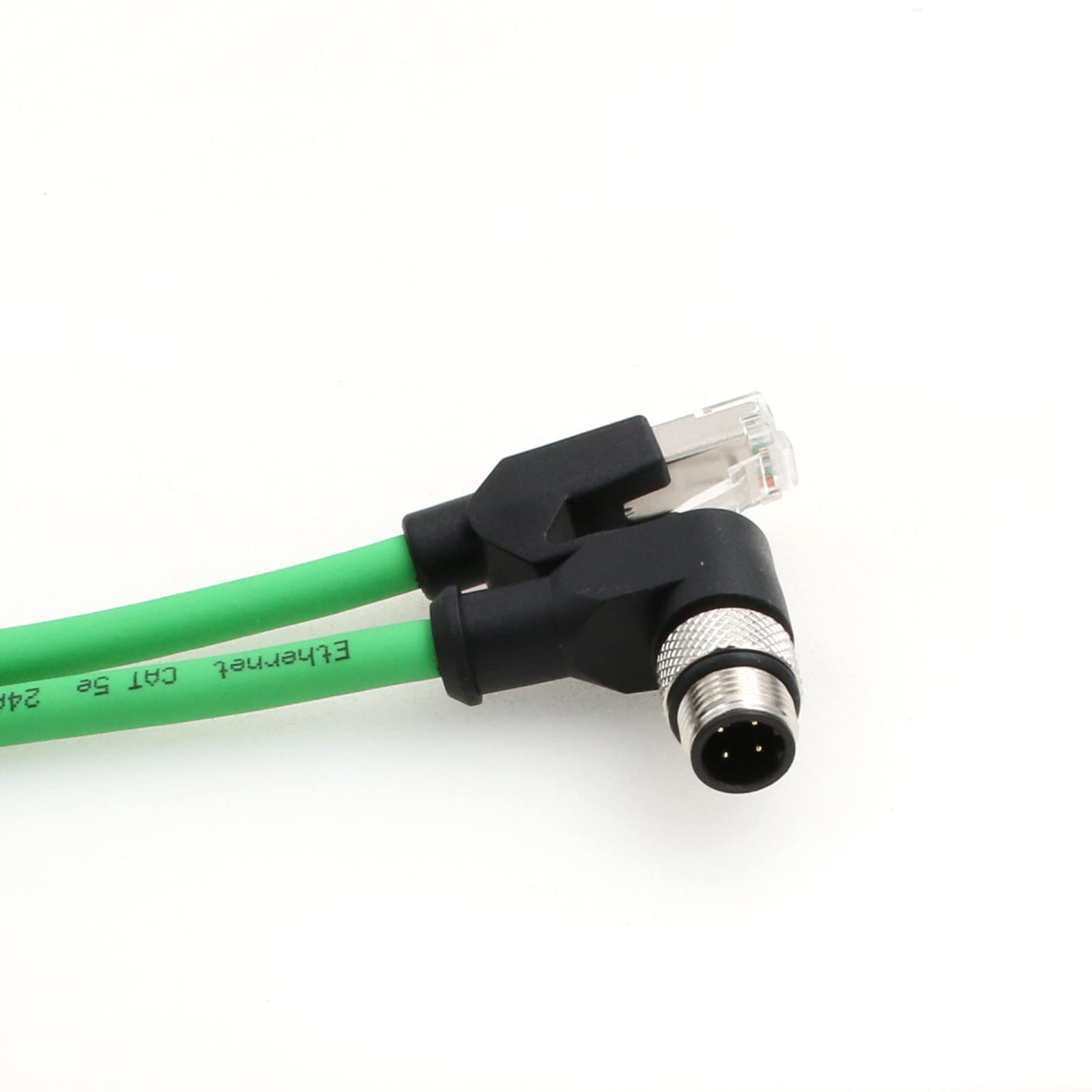 Angolo retto M12 4 pin D-code maschio a RJ45 cavo Ethernet industriale schermato CAT5e cavo per fotocamera industriale Cognex (1 m/1 m)