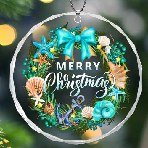 Beach Christmas Ornaments 2025, Beach Ornaments for Christmas Tree, Beach Themed Christmas Ornaments for Shell, Starfish, Anchor, Beach Gifts for Women