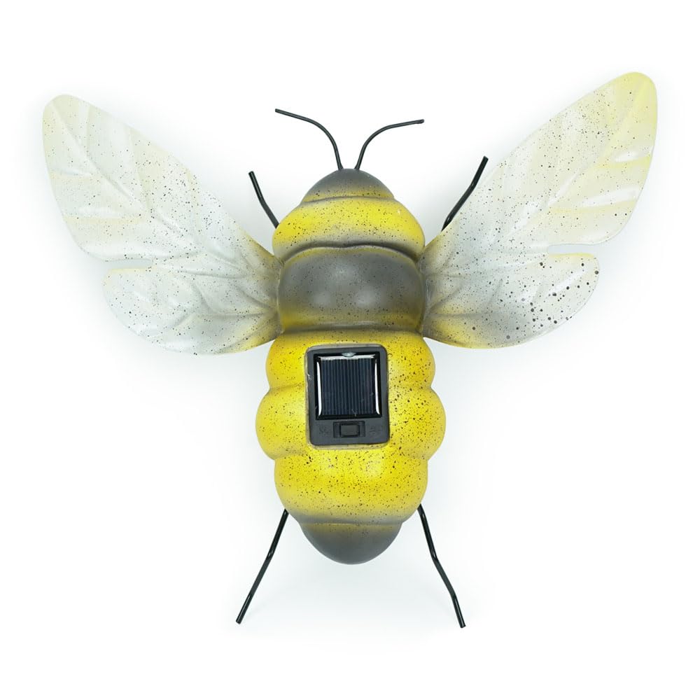Valuelights Solar Powered Bumble Bee Garden Ornament Outdoor Fence Wall Solar Light from B&Q