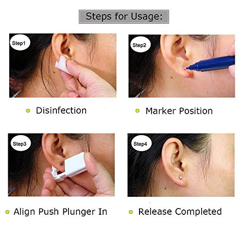 Romlon Nose Piercing Gun - 4Pcs Professional Self Safety Sterile Nose Piercing Gun Disposable Nose Piercing Gun Kit Tool with Nose Stud Women and Men Cartilage Helix Piercing Gun fot Piercing Supplies - Thumbnail 4