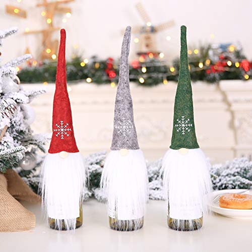 Catkoo Plush Toy,Lovely Plush Gnome Doll Wine Champagne Bottle Cover Christmas Party Dinner Decor,Made of US Natural Cotton,Perfect Best Gift for Thanksgiving,Christmas,Valentine Green