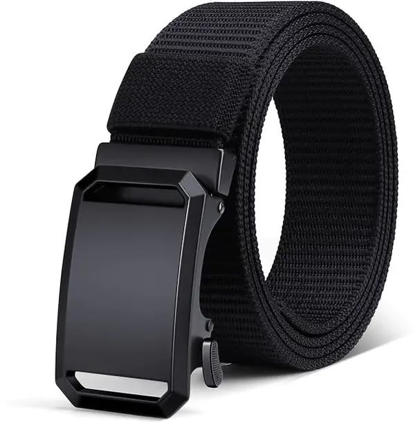 Men's Nylon Fabric Belt for Men Auto Lock Formal Casual Jeans Party Boys Gents Width-35mm Waist Size 38 Inches-image-14