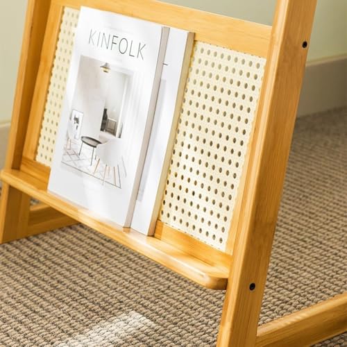 Table basse compacte en bambou et verre table d'appoint pour petit salon - 8
