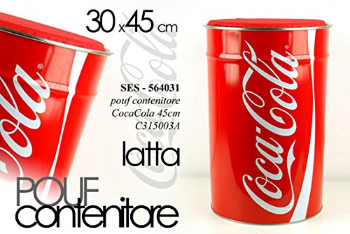 PATTUMIERA POUF CONTENITORE COCA COLA LATTA 30x45CM