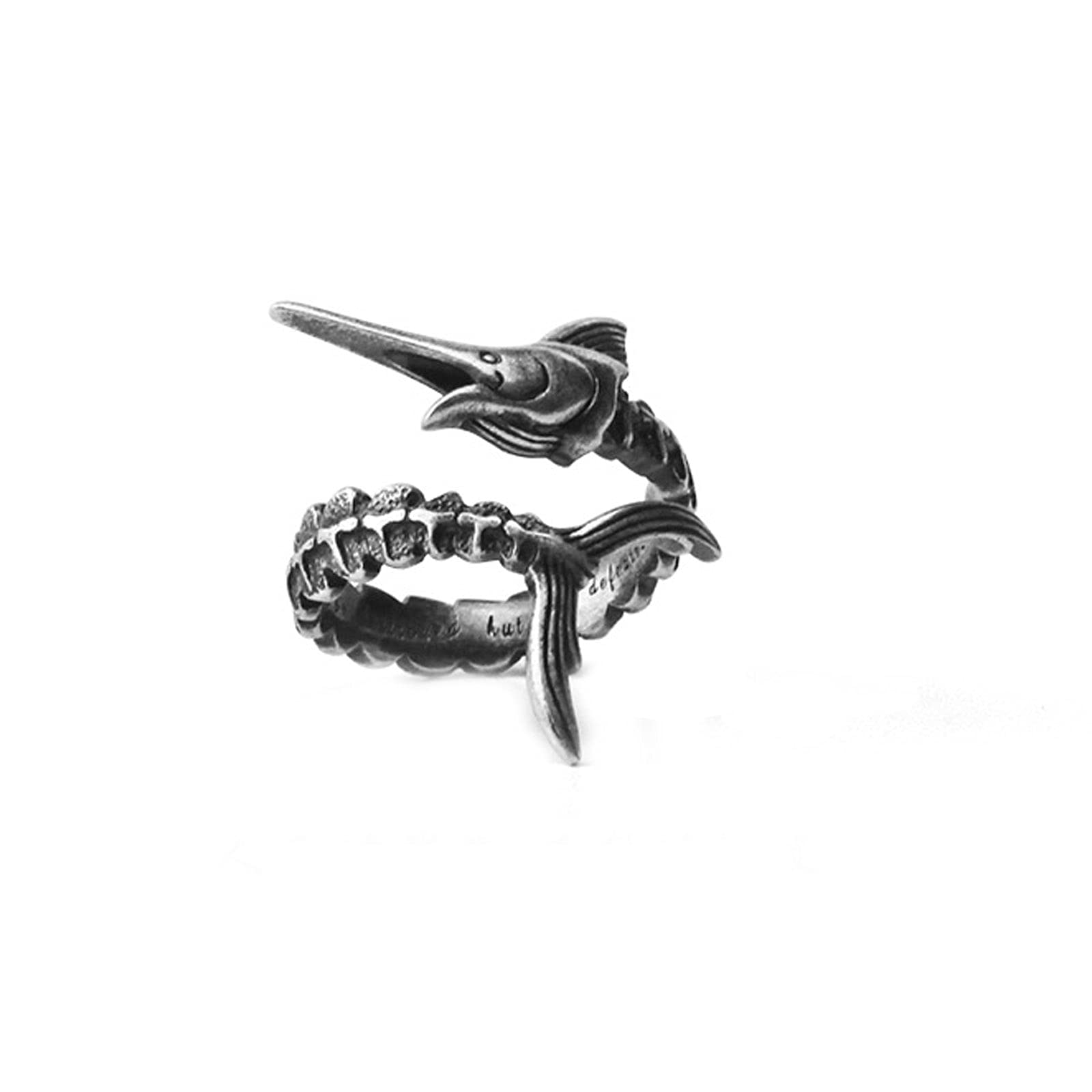 Bague ouverte marlin en version large, un bijou mystère masculin aux finitions soignées