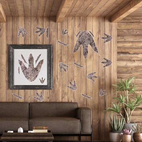 90 unidades de calcomanías de huellas de dinosaurio miniatura 4