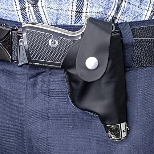 Image of 508 Lighter with Safety Lock Heavy Metal Made Silver Color Gun Shape Gas Lighter with PU Holster | Dummy Gun Jet Flame Butane Refillable Lighter