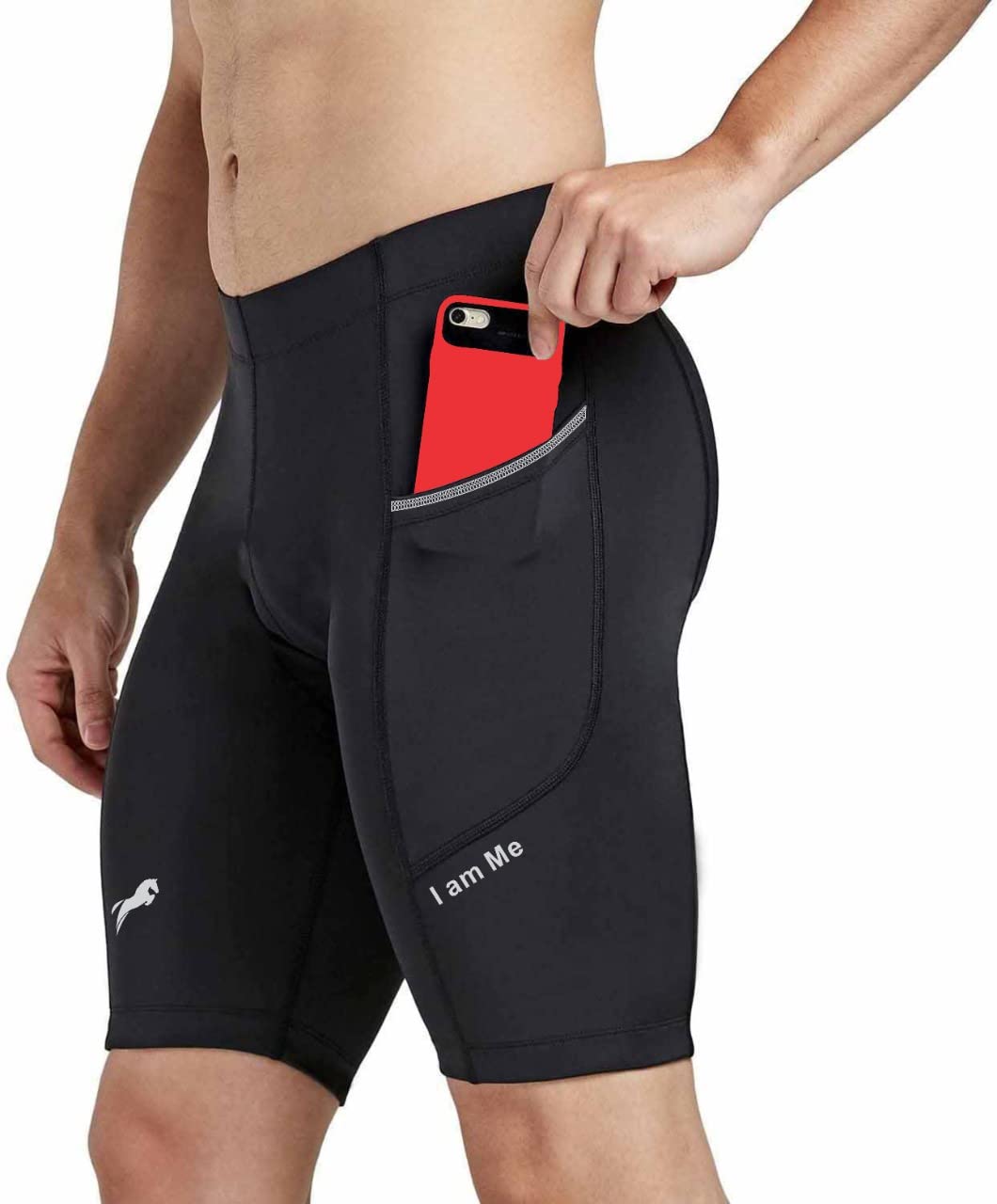 Quada Mens Tights with Phone Pocket for Gym, Running, Basketball, Hiking, Football and Other Sports