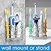 Linkidea Wall Mount Toothbrush Holder for Shower, Stainless Steel Toothpaste Stand, Self Adhesive/Countertop 3 Slots Organizer Compatible with Colgate Extra Clean, Oral-B CrossAction