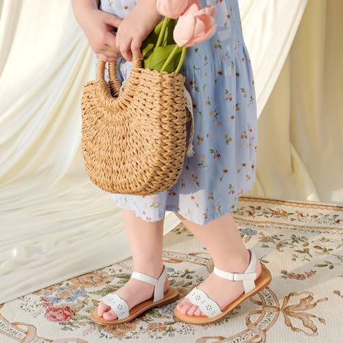 Image of Otter MOMO Girls Open Toe Princess Flat Sandals with Comfort Sole Summer Sandals