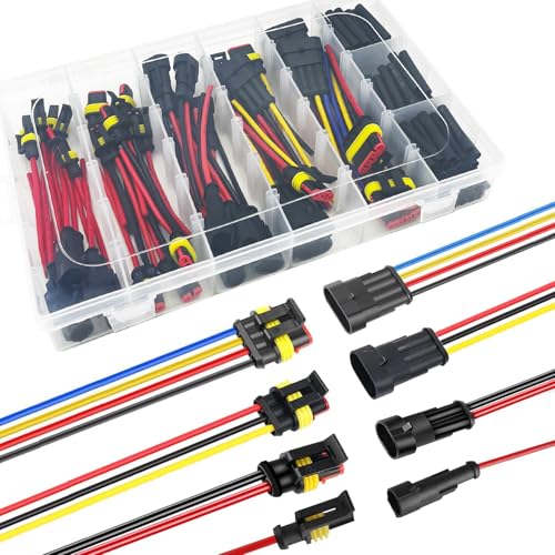 Kit de tubos termorretráctiles de 86 piezas y conectores de 14 AWG de alta resistencia