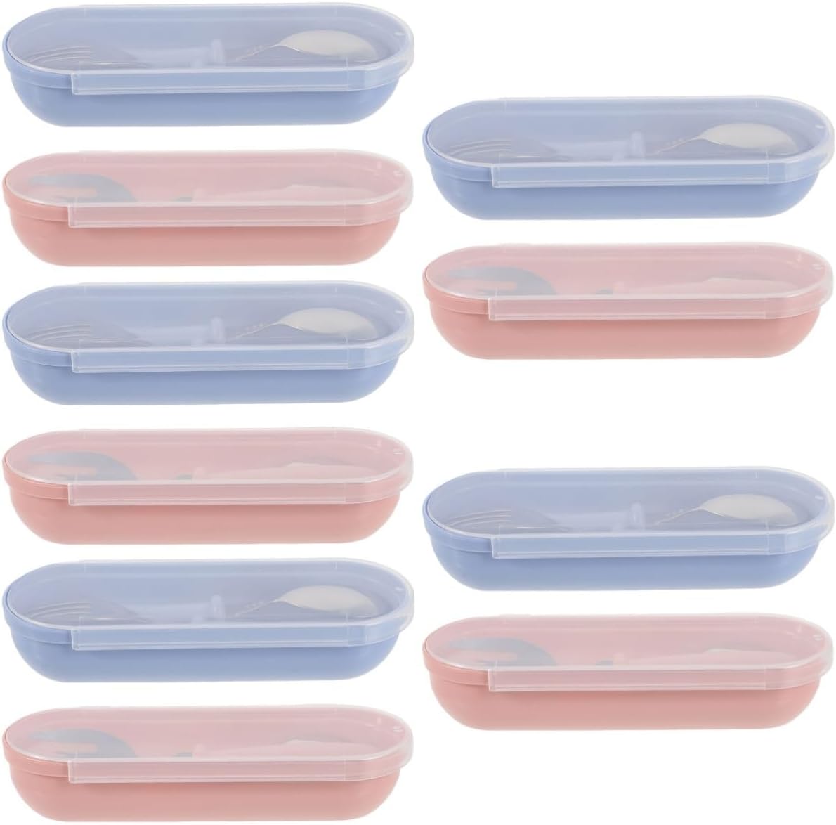 YARNOW 10sets Boy Girl Fork Spoon Set Plastic Handle Stainless Steel Boys and Girls Cutlery Set Tableware Learning Utensils