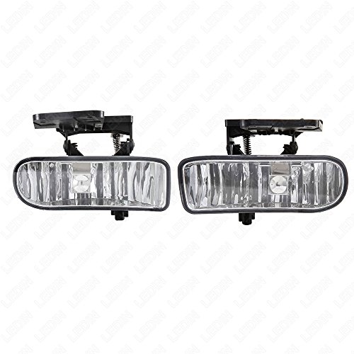 Ledin For 1999-2002 Gmc Sierra 2000-2004 Yukon Clear Lens Front Bumper Fog Driving Light Assembly W/O Switch W/Bulbs #TOP1