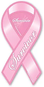 Breast Cancer Plain Pink Large Ribbon Magnet by Magnet America Is 8
