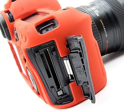 5D Mark IV Case, BolinUS Fullbody Ultra-Thin Lightweight Rubber Soft Silicone Housing Case Bag Cover for Canon EOS 5D Mark IV 5D4 (Red)