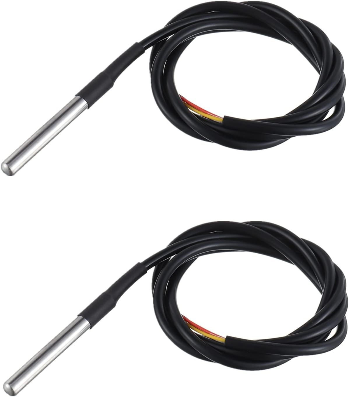 BOJACK DS18B20 1M Temperature Sensor Temperature Probe Stainless Steel Package Waterproof (Pack of 2）
