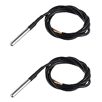 Vista 1 de BOJACK DS18B20 1M Sensor de temperatura Sonda de temperatura de acero inoxidable Paquete impermeable (paquete de 2)