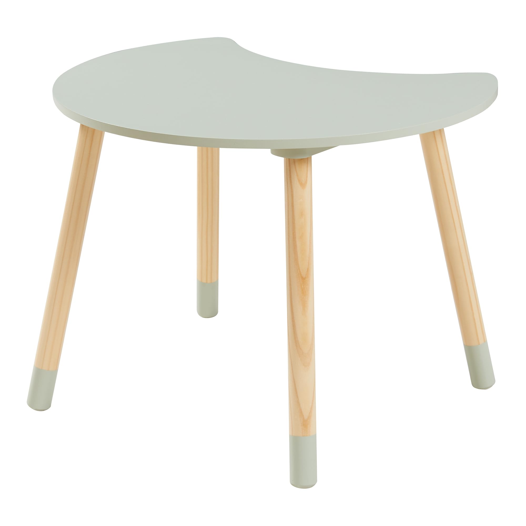 [en.casa] Set di 2 Mobili per Bambini Scrivania e Sedia con Schienale a Forma di Stella per Cameretta Area Gioco Tavolino a Mezzaluna a Misura di Bimbi - Verde Menta/Naturale