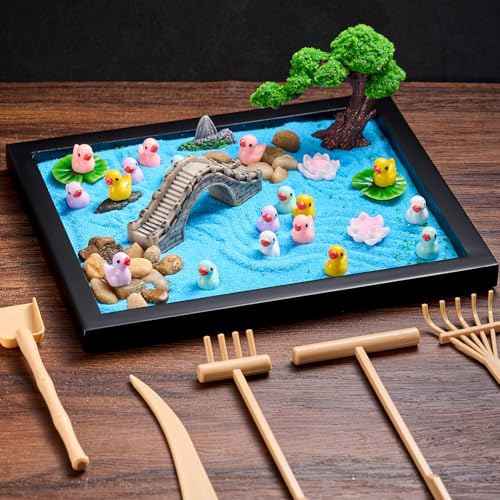 Soulchen Zen Garden Kit for Desk Decor Zen Sand Garden...