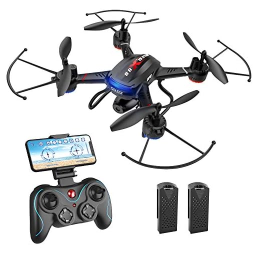 Holy Stone F181W 1080P WiFi FPV Drone with Wide-Angle HD Camera Live Video RC Quadcopter with Altitude Hold, Gravity Sensor Function, RTF and Easy to Fly for Beginner & Kids, 2 Batteries Included