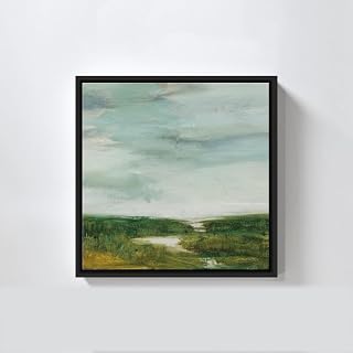 Oliver's Labels The Path of Water by Julia Purinton - Premium Gallery Canvas Print, Ready to Hang Wall Decor - 18" X 18" - FLOATING BLACK