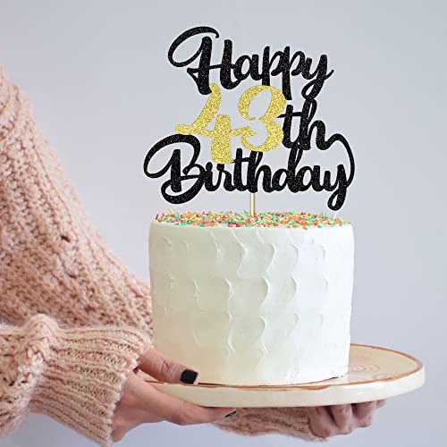 Image of 43th Happy birthday cake topper happy birthday cake decoration 43th birthday party decoration gift plugin (43)