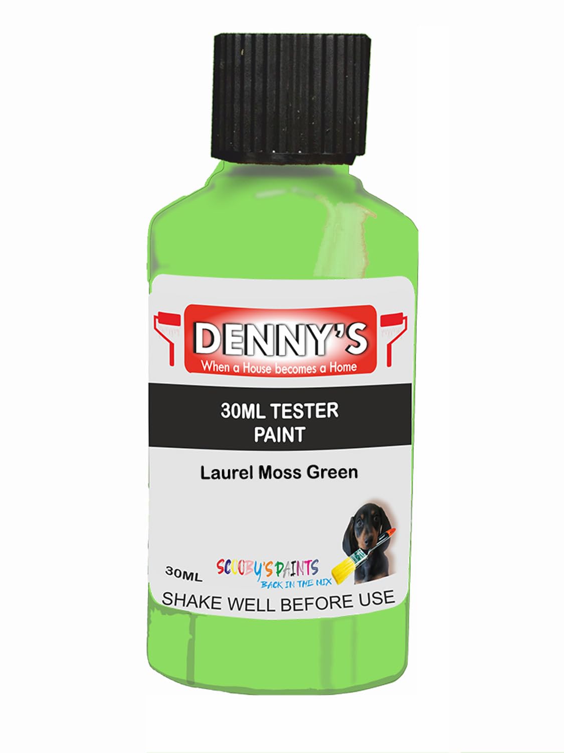 SCOOBYS PAINTS BACK IN THE MIX Chalk Emulsion Matt Paint, Water-Based, No Primer Required, For Walls and Furniture Light Green, (Laurel Moss Green, 30ml Colour Tester)