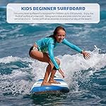 6’ FUNBOARD Surfboard Softboard Foam - Include (3) Fins 6’ Foot Leash and (2) Wood Stringers - Kids and Adults Beginner Intermediate - Image 3
