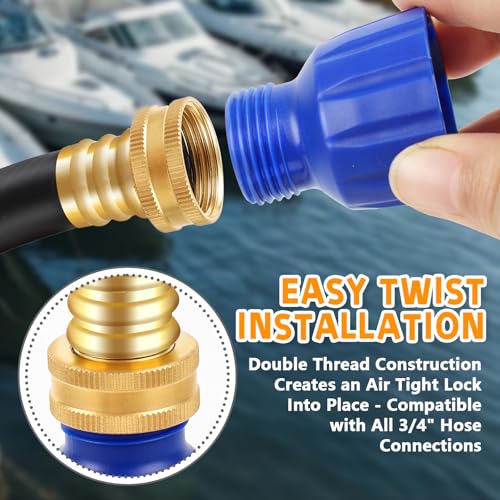 Image of Lettry Garden Hose to Antifreeze Bottle Adapter Kit, Rv Winterizing Kit, Multifunctional 3 /4'' Hose Male to Female for RV, Camper, Marine & Garden Hose