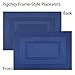 PIGCHCY Placemats,Washable Woven Vinyl Placemats for Dining Table,Easy to Clean Plastic Durable Placemats Set of 6 (18 x 12 inchesches, Navy Blue)
