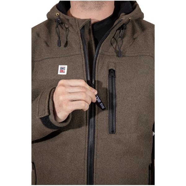 Image of Big Bill Hooded Fleece Lined Merino Wool Jacket for Hunting, Shooting and Winter Outdoors Made in Canada