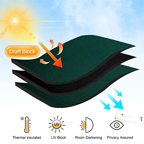 RYB HOME Blackout Curtains for Bathroom - Solid Light Block Blinds Privacy Light Block Drapes for Kitchen Cabinet Kids Nursery Bedroom Laundry Cafe Window Decor, W 42 x L 36, Hunter Green, 1 Pair