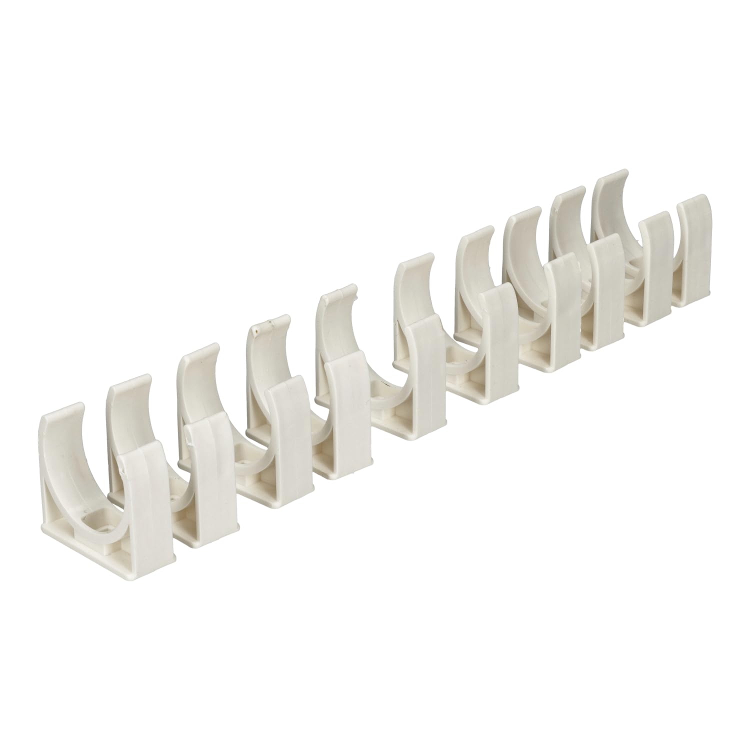 Jandei - Lot de 10 tubes pour câbles PVC rigide blanc longueur 1 mètre diamètre 32 mm. Gaine de câble avec agrafes de fixation, manchons et courbes de raccordement.