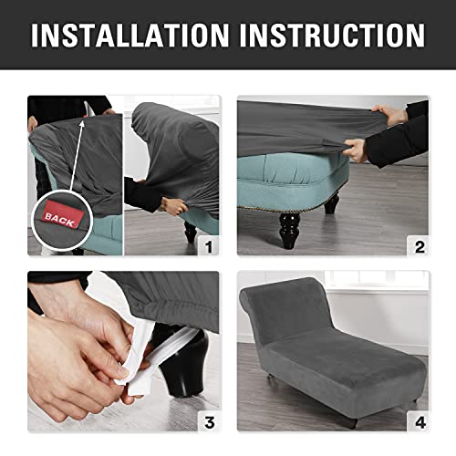 Teebetter Velvet Armless Chaise Slipcover, Stretch Chaise Lounge Cover Furniture Protector Lounge Chair Sofa Slipcover Machine Washable For Living Room (Gray) Ldr1252Mm34Cgcc51Hho3Of #TOP6