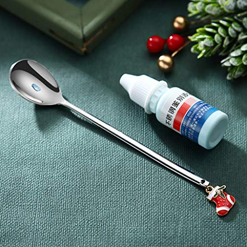 6 unids acero inoxidable Navidad café cuchara helado sopa azúcar postre cucharaditas mezclando agitador cocina vajilla - Imagen 6