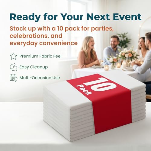 Image of Plastic Table Cloth, 10 Packs Disposable Tablecloth 54 X 108 Inch White Plastic Tablecloth for Rectangle Tables Tougher PEVA Table Cover for Party Decorations Picnic Graduation Camping Birthday
