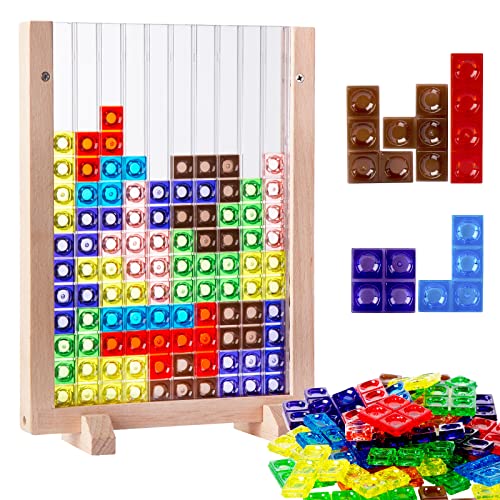 Russian Blocks Puzzle,3D Transparent Brain Teaser Toys, 3D Puzzles, Montessori Toys for 3 4 5 6 7 8 9 10 Year Old Boys Girls Kids