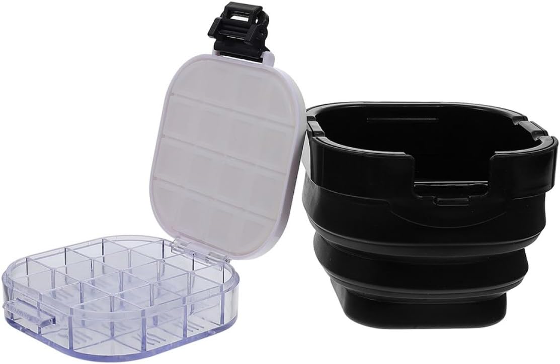 ABOOFAN Portable Painting Brush Washing Bucket with Strap Foldable Silicone Paint Brush Cleaner for Artists Black