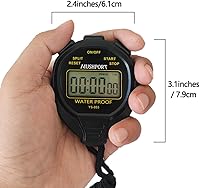 Vista 6 de Cronómetro impermeable, solo modo cronómetro, encendido/apagado silencioso, pantalla grande, operación simple, sin reloj, fecha ni cuenta regresiva