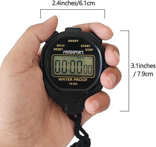 Miniatura 6 de Cronómetro resistente al agua, solo modo cronómetro, pantalla grande silenciosa de encendidoapagado, operación simple, sin cuenta regresiva de