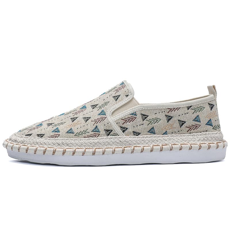 Men's Sneakers Classic Low Top Slip On Shoes Canvas Printed Loafers Sneakers Causal Dress Comfortable Walking Shoes