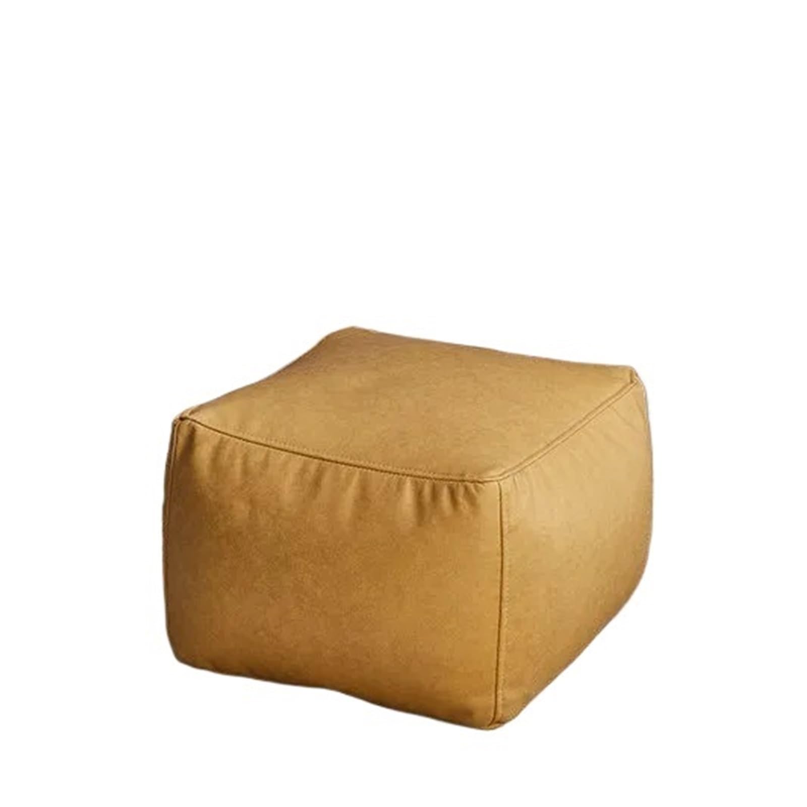 Pouf ottoman en similicuir jaune pour soulager vos jambes