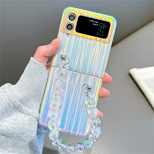 Coque Samsung Galaxy Z Flip 4 transparente laser avec anneau lapin