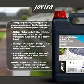 JOVIRA PINTURAS Liant Gravier et Cailloux – 5 L – Résine extérieure pour le compactage et la fixation des agrégats (graviers, cailloux et pierres)