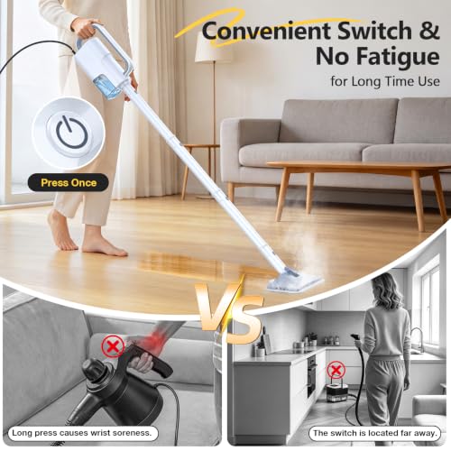 Image of 10-in-1 Steam Mop with Detachable Handheld Steam Cleaner